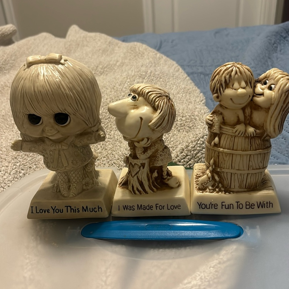 3 1970 happy figurines
